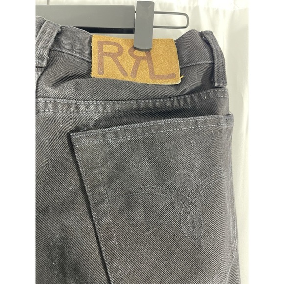 Vintage 90s RRL Double RL Black Denim Jeans Ralph Lauren Men Waist 30 Inseam 29 - Picture 5 of 12